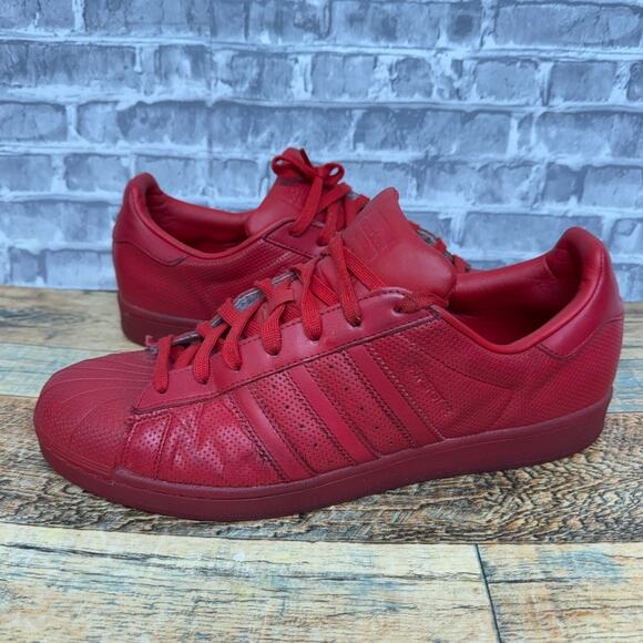 Adidas Originals Adicolor Scarlet Red Triple S80326 Men Size 13 Rare - Picture 1 of 11